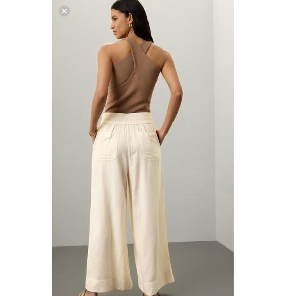 SPLENDID Beige Off-White Pull On Wide-Leg Delancey Trousers Pants Size XS - Picture 2 of 12